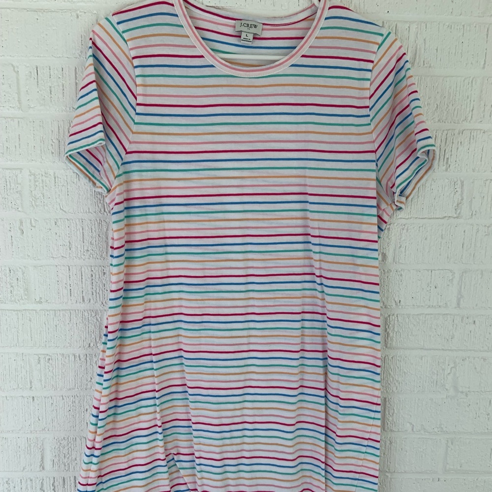 Rainbow Stripe T-Shirt Dress